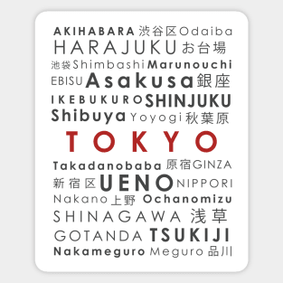 Districts of Tokyo Japan Sticker